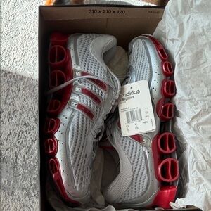 Adidas Men's Athletic Shoes in Silver and Red